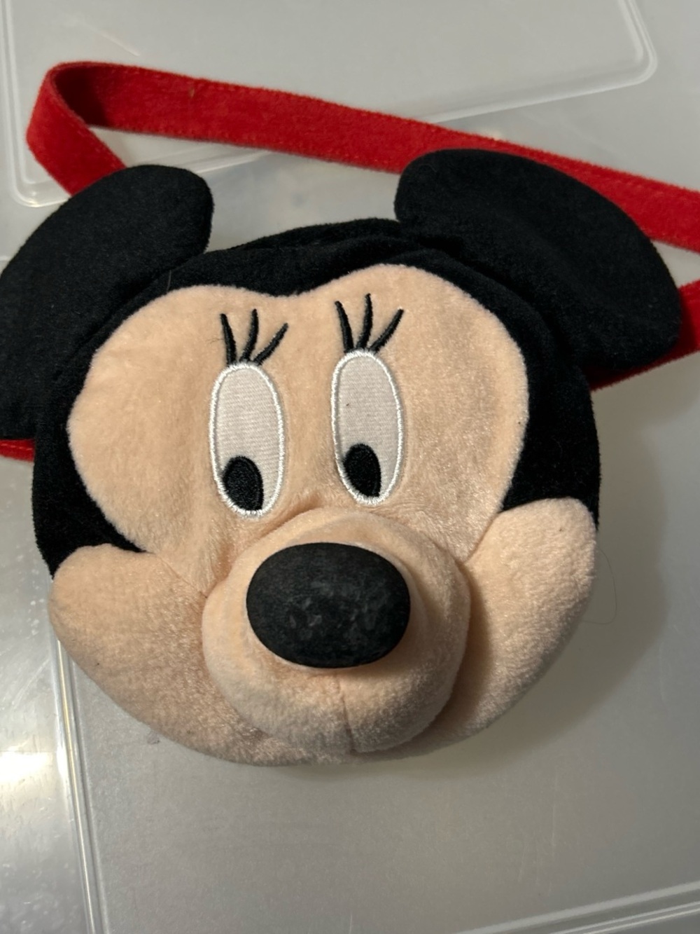 Disney Minnie Mouse Plush Crossbody Bag - Black, Cream & Red